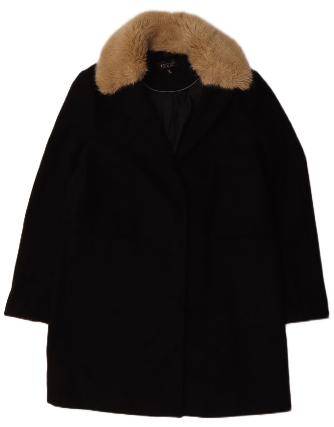 Sobretudo oversized feminino Topshop UK 10 poliéster preto pequeno