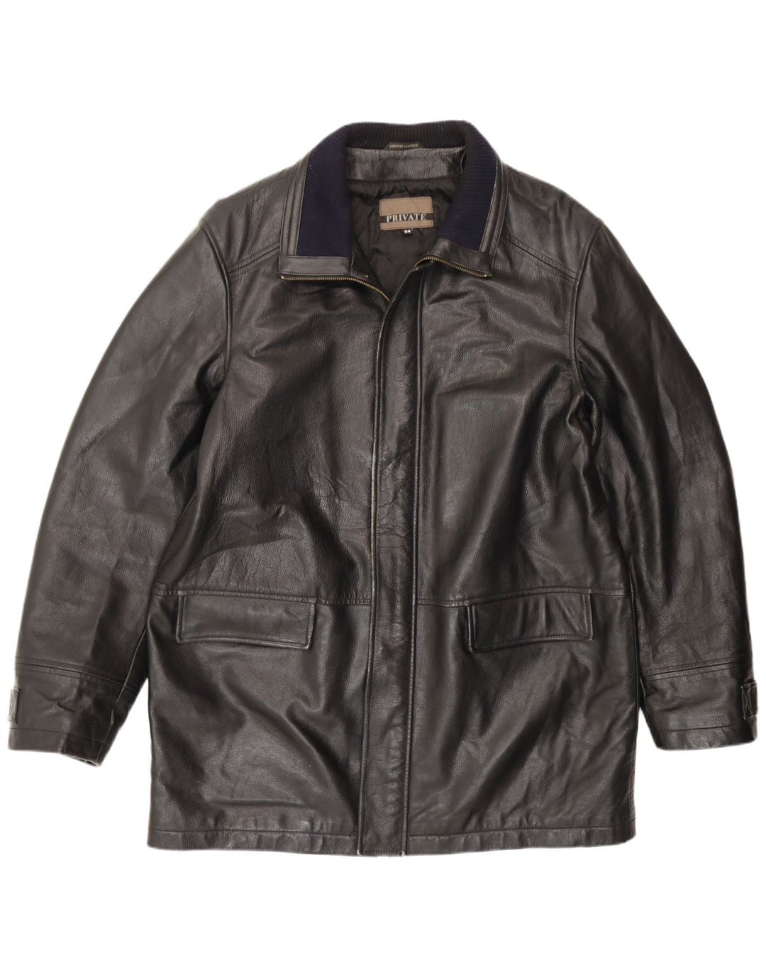 Jaqueta de couro masculina privada IT 54 2XL couro preto