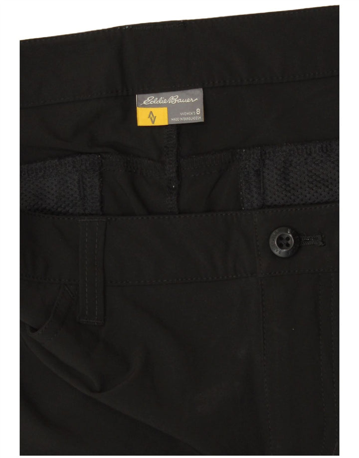 Shorts cargo feminino Eddie Bauer US 8 médio W30 poliéster preto