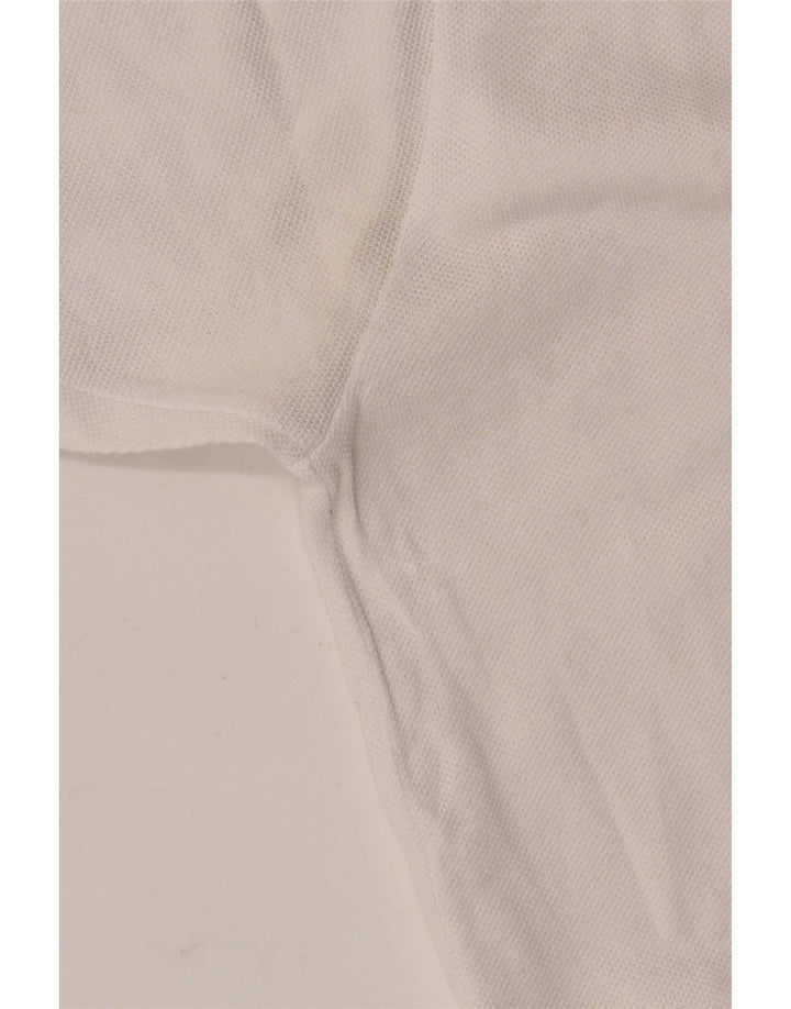 Camisa polo masculina Lacoste tamanho 3 pequeno algodão branco