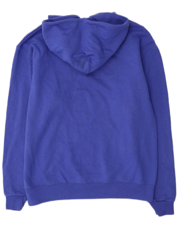 Champion Mens Graphic Hoodie Jumper Medium Blue Cotton
