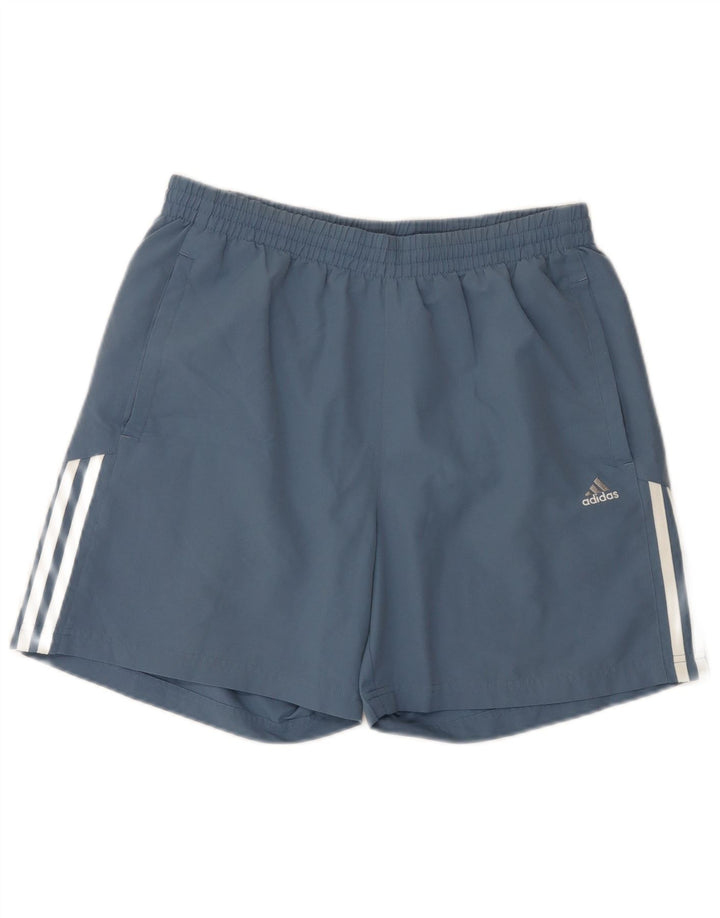 Shorts esportivos masculinos Adidas médio azul poliéster