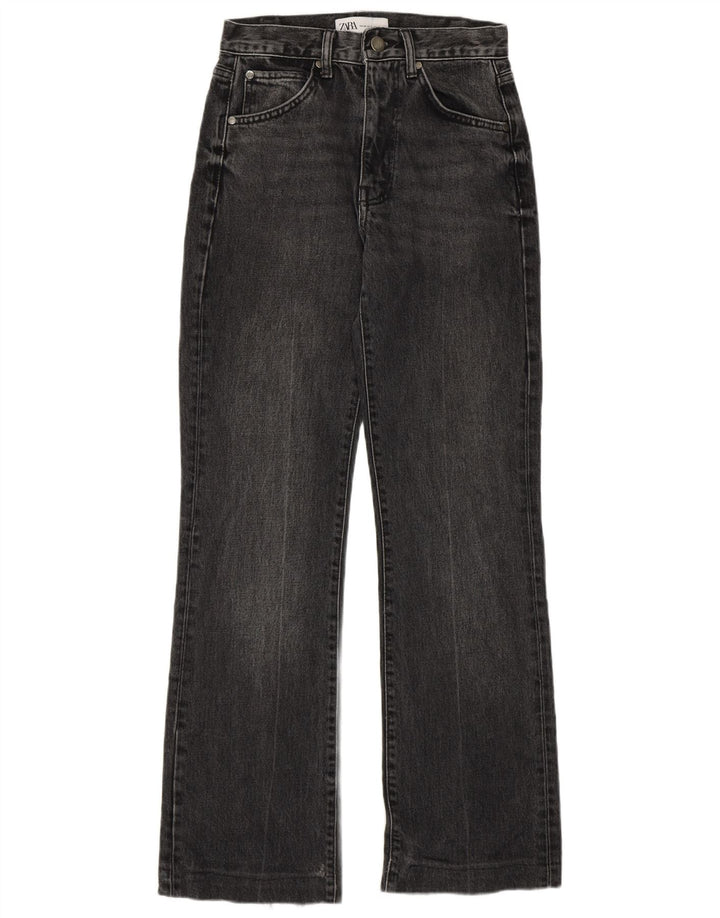 Calça jeans feminina Zara Bootcut EU 34 2XS W24 L30 cinza