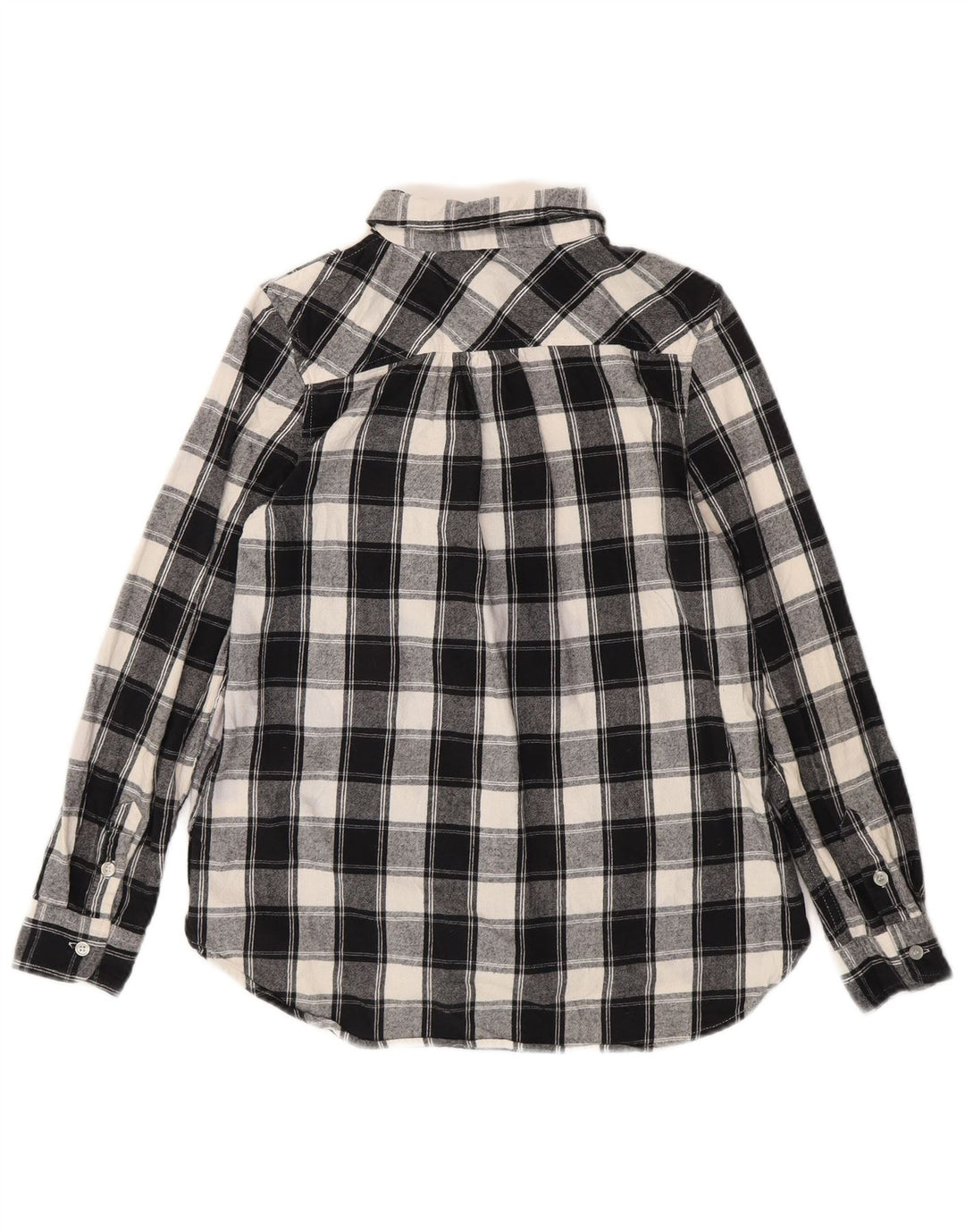 Camisa feminina de flanela LEVI'S Reino Unido 10 pequena xadrez preta de algodão
