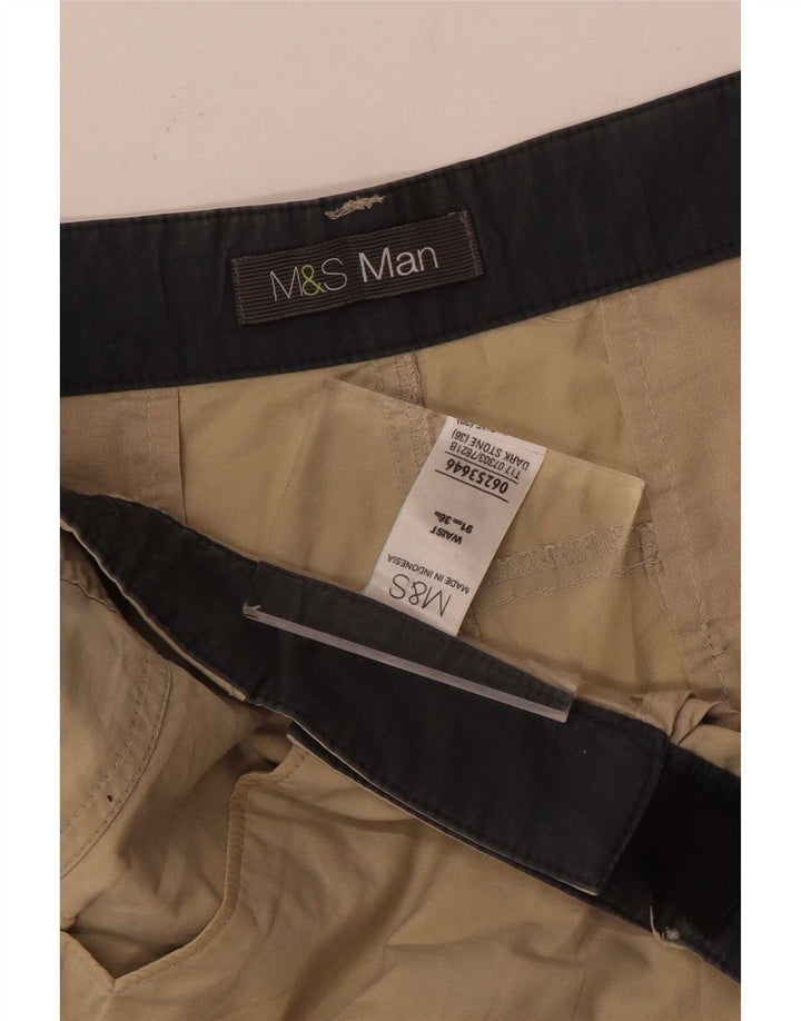 Shorts cargo masculino Marks & Spencer W36 grande algodão bege
