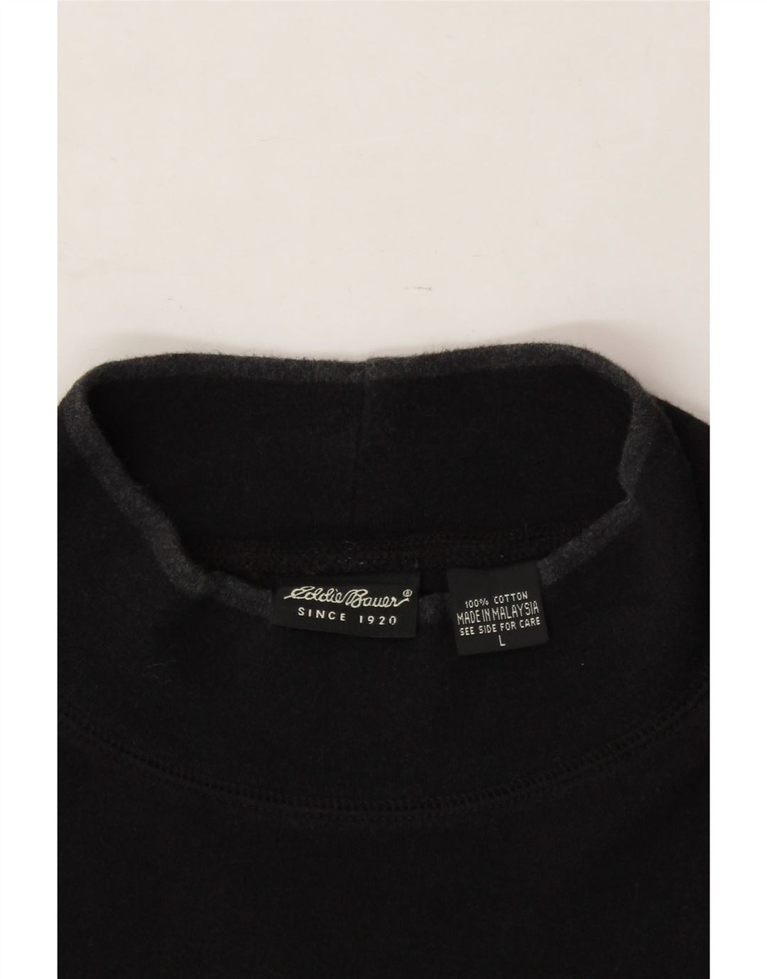EDDIE BAUER Mens Sweatshirt Jumper Large Black Cotton Vintage Eddie Bauer and Second-Hand Eddie Bauer from Messina Hembry 