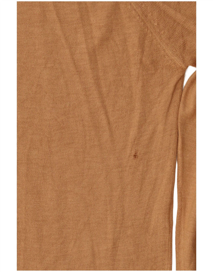 Suéter feminino Zara com gola canoa Reino Unido 14 médio bege