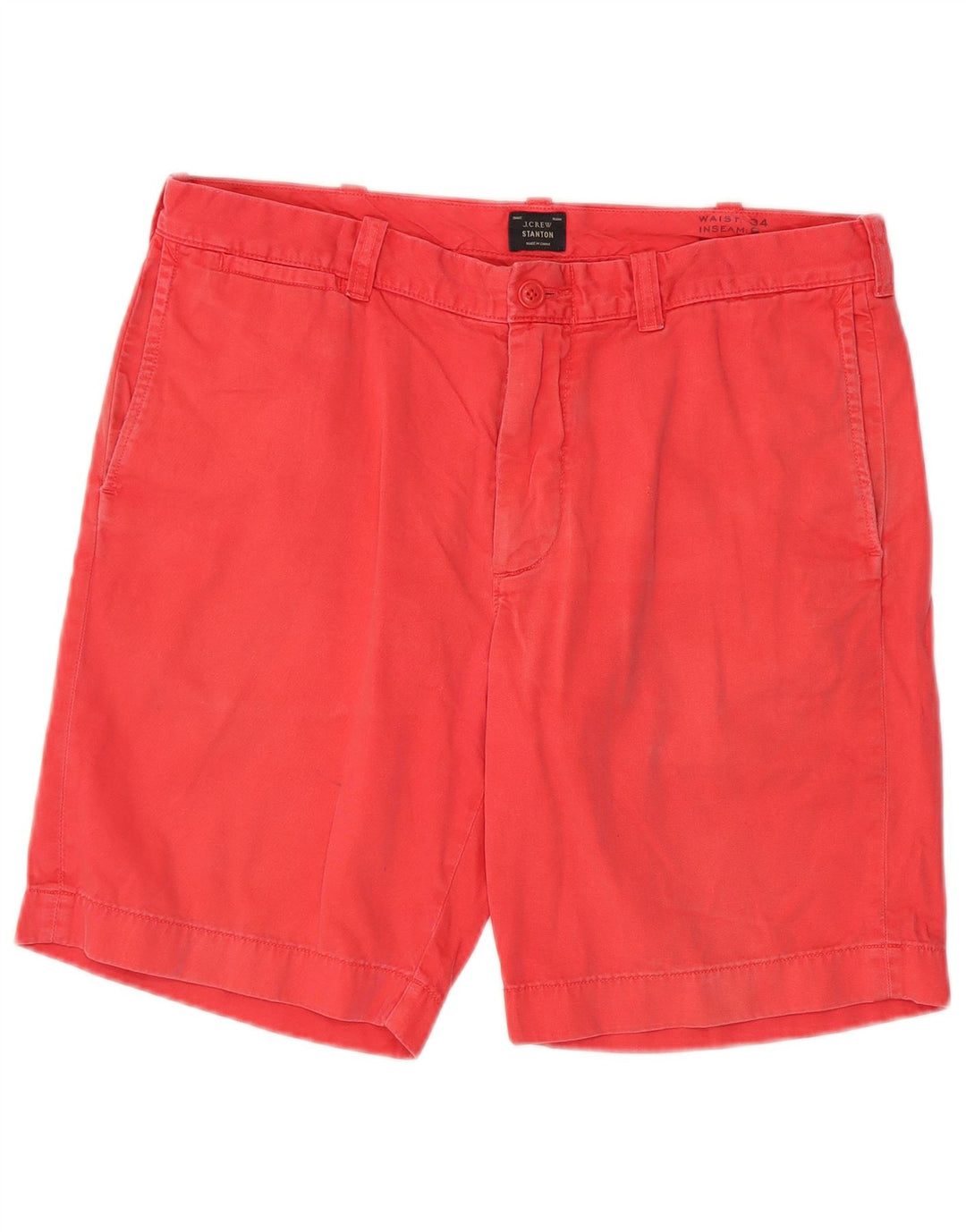 J. CREW Mens Stanton Chino Shorts W34 Grande Algodão Rosa