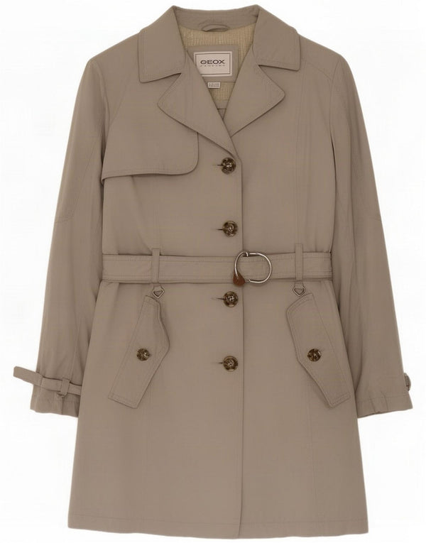 Geox Respira Womens Trench Coat UK 16 Grande Poliéster Cinza