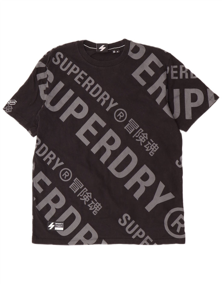 Camiseta gráfica masculina Superdry Top médio algodão preto