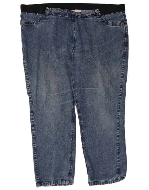 Calça jeans feminina Marks & Spencer Autograph Tapered Loose UK 22 3XL W44 L27 Azul