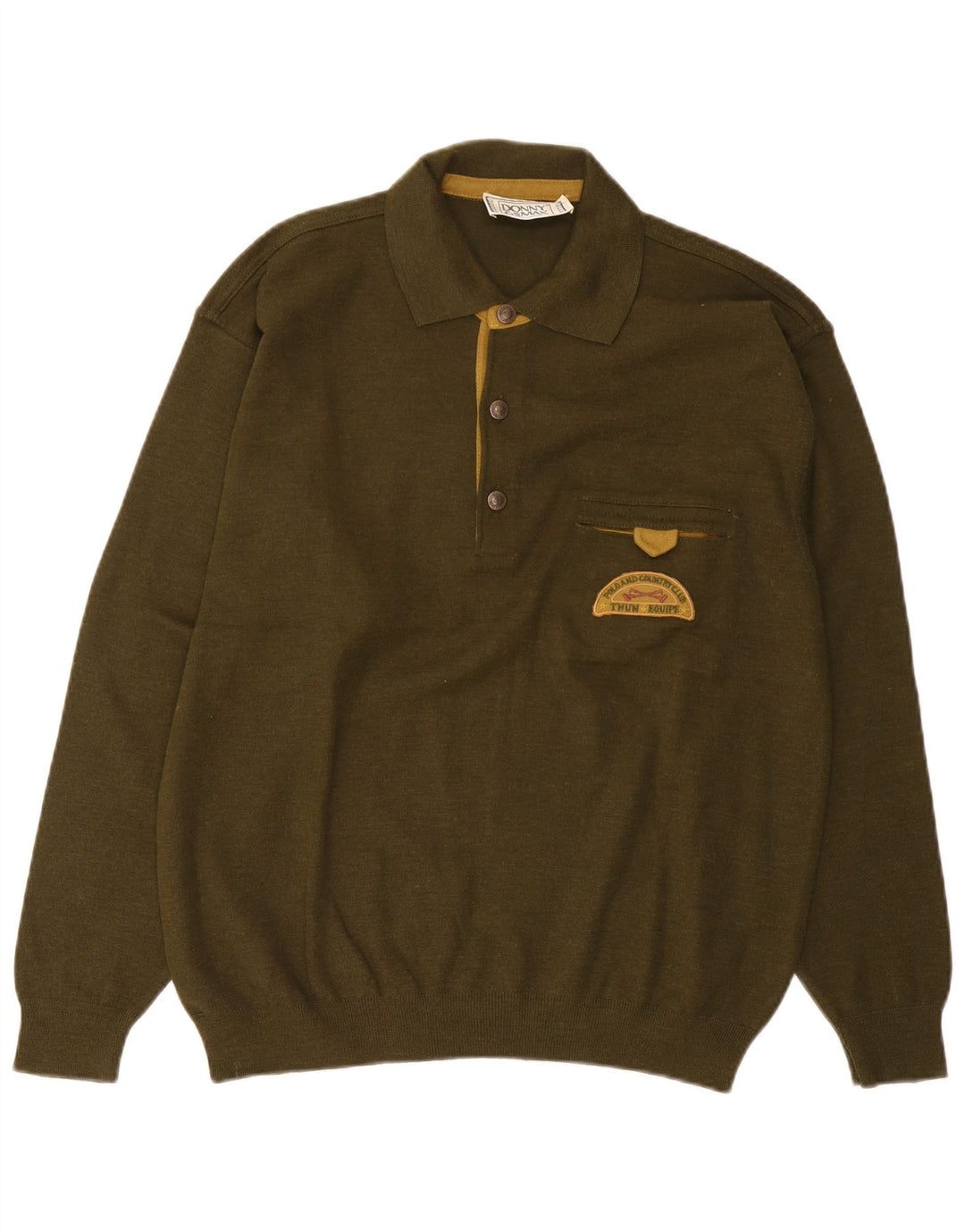 Suéter masculino Donny & Max com gola polo e lã verde grande