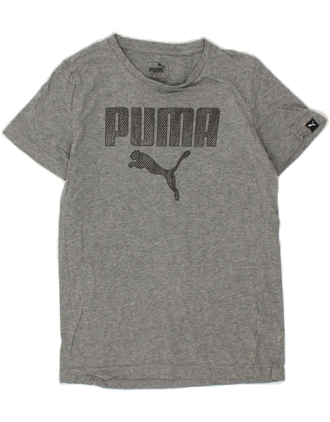 PUMA Boys Graphic T-Shirt Top 11-12 Years Grey Cotton Vintage Puma and Second-Hand Puma from Messina Hembry 