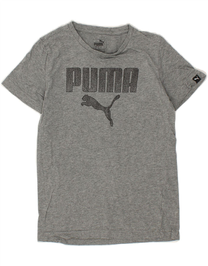 PUMA Boys Graphic T-Shirt Top 11-12 Years Grey Cotton Vintage Puma and Second-Hand Puma from Messina Hembry 