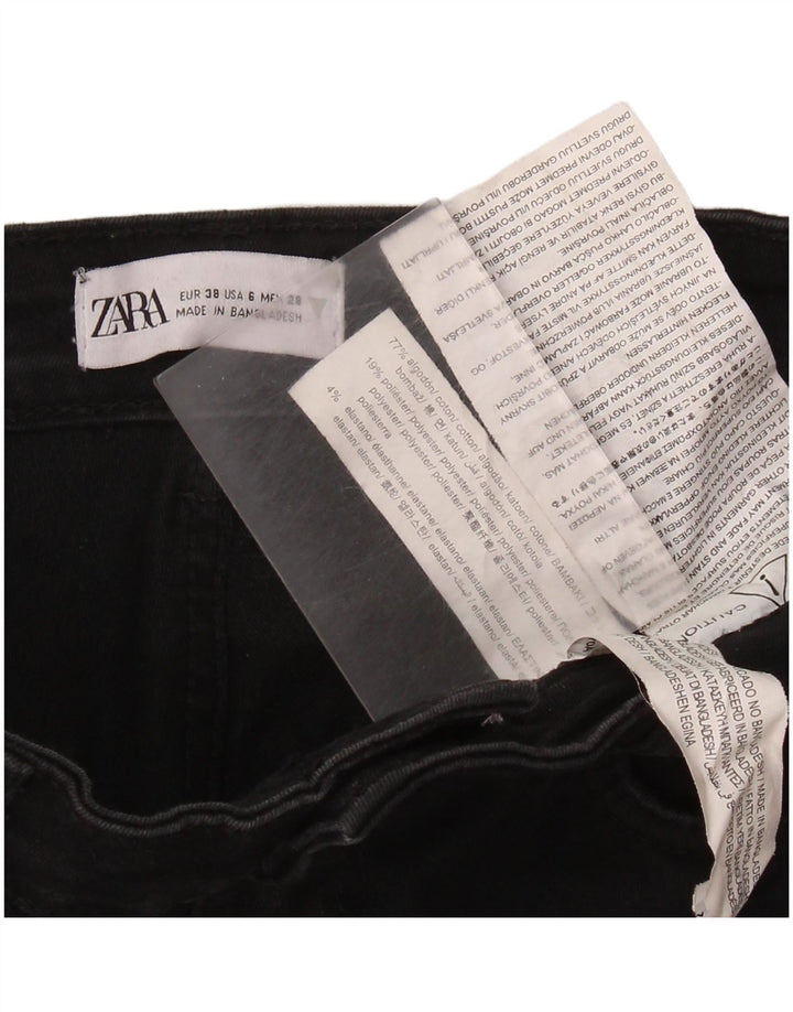 ZARA Jeans Skinny Feminino EU 38 Pequeno W28 L28 Algodão Preto