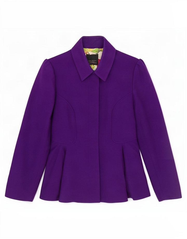 Jaqueta blazer feminina Ted Baker tamanho 3 lã roxa média