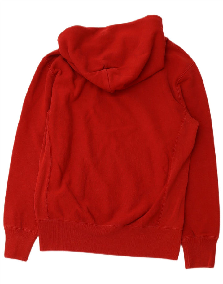 CHAMPION Suéter masculino com capuz e tecido reverso de algodão vermelho médio