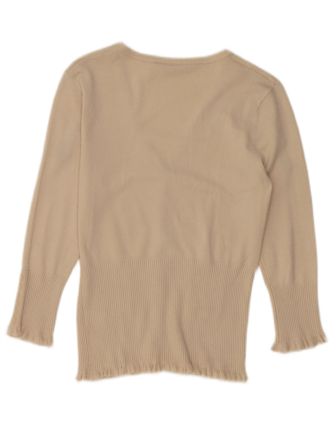 Suéter cardigã feminino John Lewis Reino Unido 10 viscose bege pequeno
