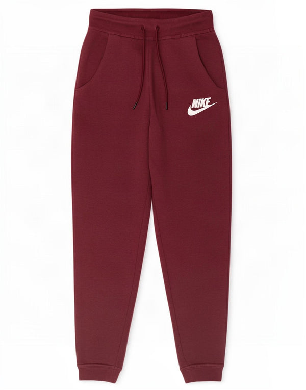 Nike Womens Tracksuit Calças Joggers UK 6 XS Borgonha Algodão