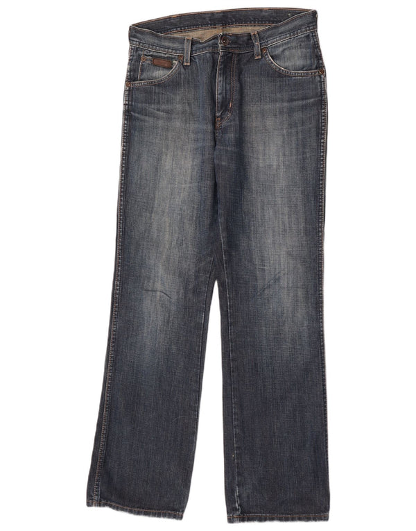 Wrangler Masculino Alaska Straight Jeans W31 L32 Azul Algodão