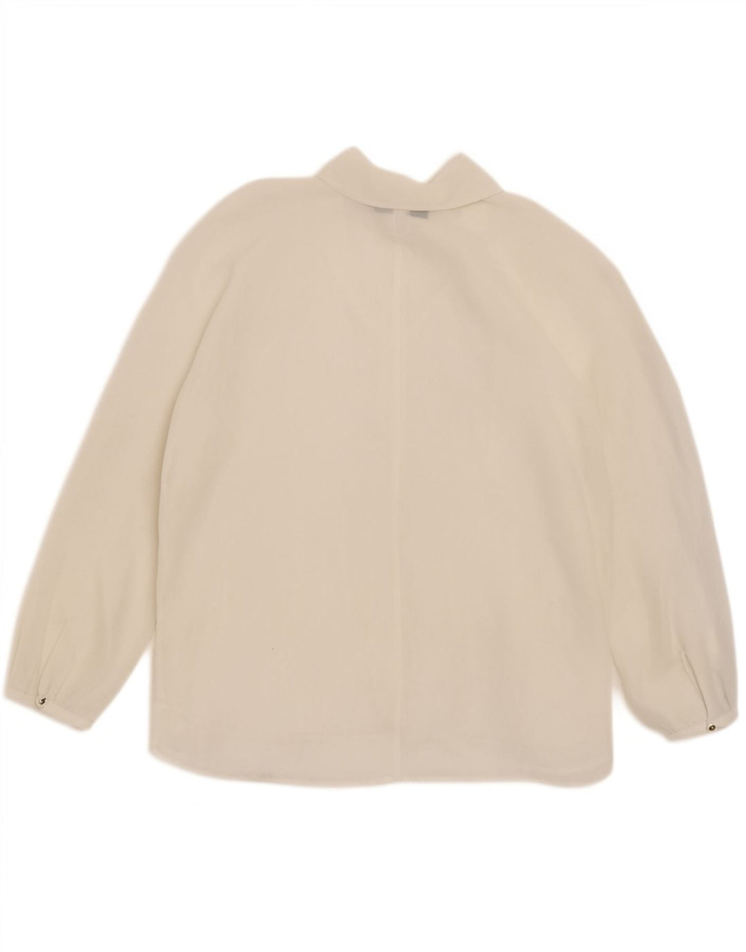 Zara feminino manga comprida com gravata frontal transparente Reino Unido 16 grande branco