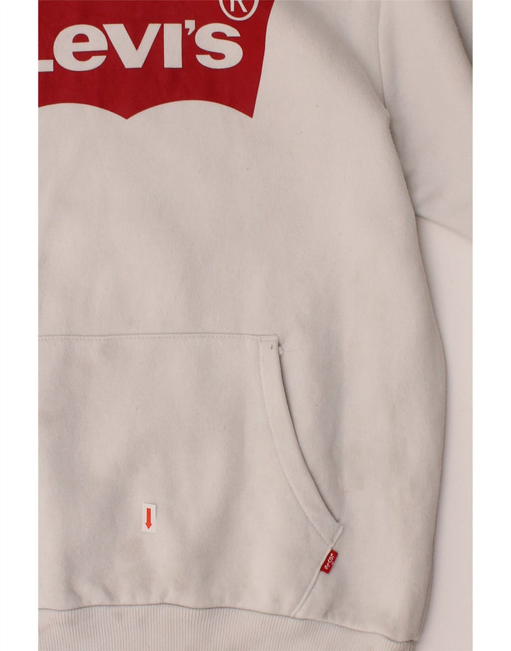 LEVI'S Boys Graphic Hoodie Jumper 15-16 Years White Cotton Vintage Levi's and Second-Hand Levi's from Messina Hembry 