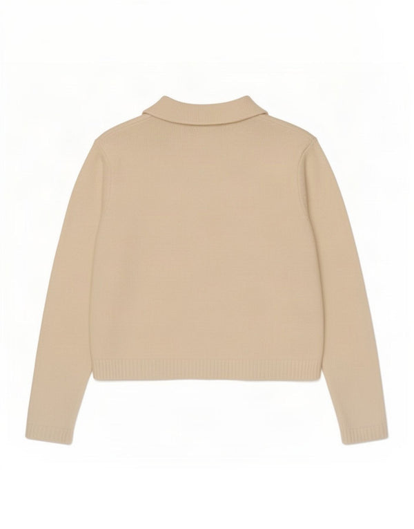 Suéter feminino Marks & Spencer Crop Cardigan Reino Unido 10 pequeno poliéster branco