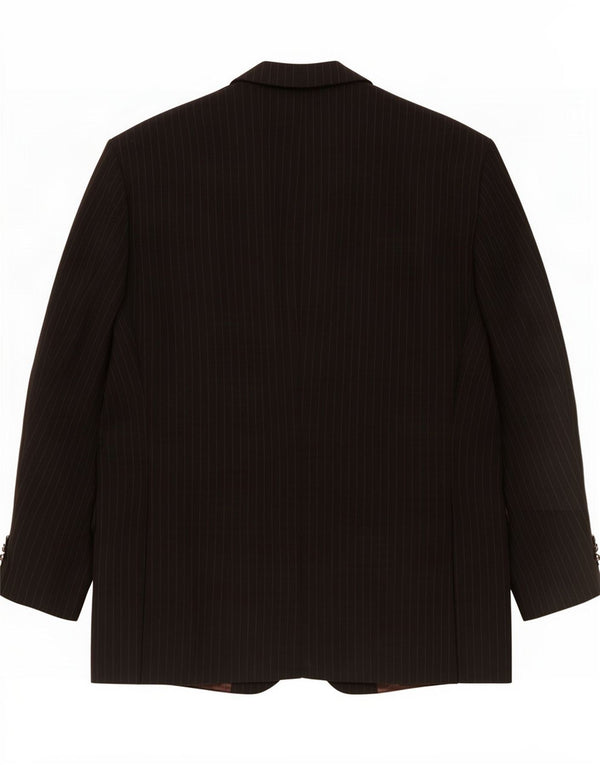 Jaqueta blazer masculina de 2 botões Marks & Spencer UK 42 listra preta grande