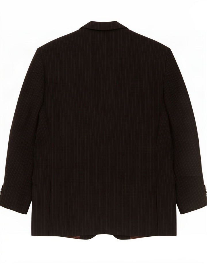 Jaqueta blazer masculina de 2 botões Marks & Spencer UK 42 listra preta grande