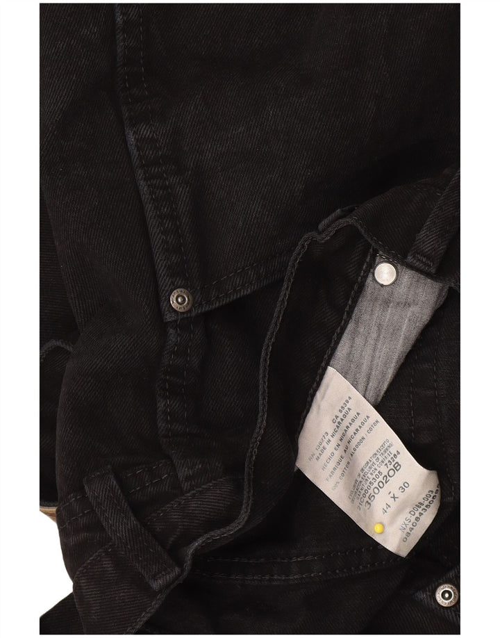 Wrangler Mens Straight Jeans W44 L30 Algodão Preto