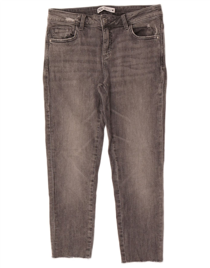 Calça jeans feminina Zara EU 40 médio W30 L24 cinza