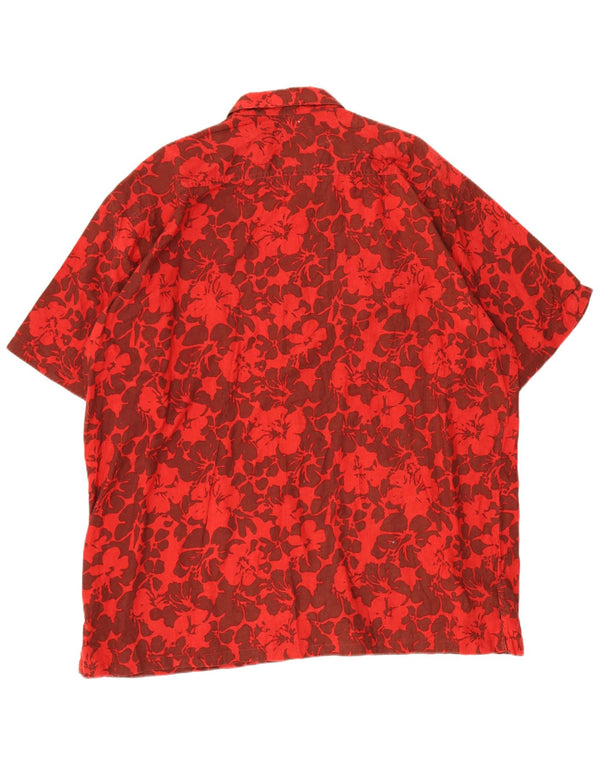 Camisa masculina de manga curta L.O.G.G 2XL vermelho floral