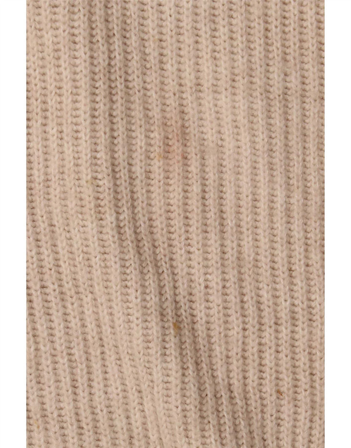 Suéter feminino Marks & Spencer com gola redonda grande Reino Unido 16 grande bege