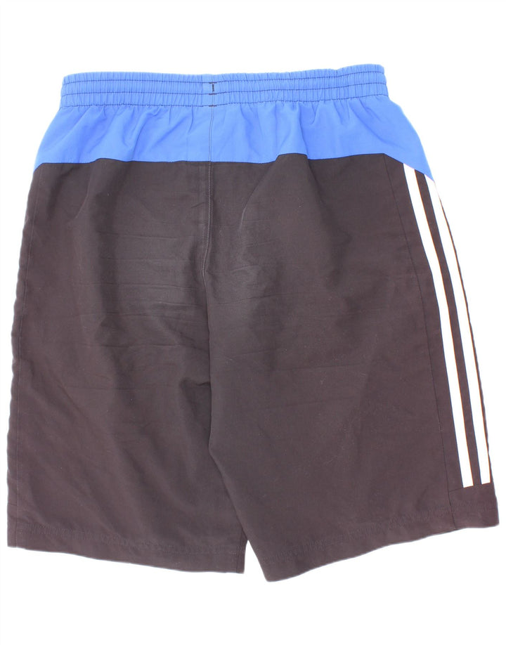 Shorts esportivos masculinos Adidas 13-14 anos preto colorblock poliéster