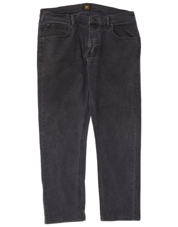 Lee Mens Daren Zip Fly Straight Jeans W36 L30 Azul Marinho Algodão