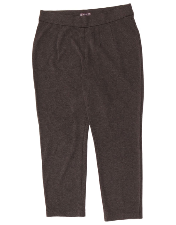 Calça feminina cortada cônica MARKS & SPENCER Reino Unido 14 grande W32 L25 cinza