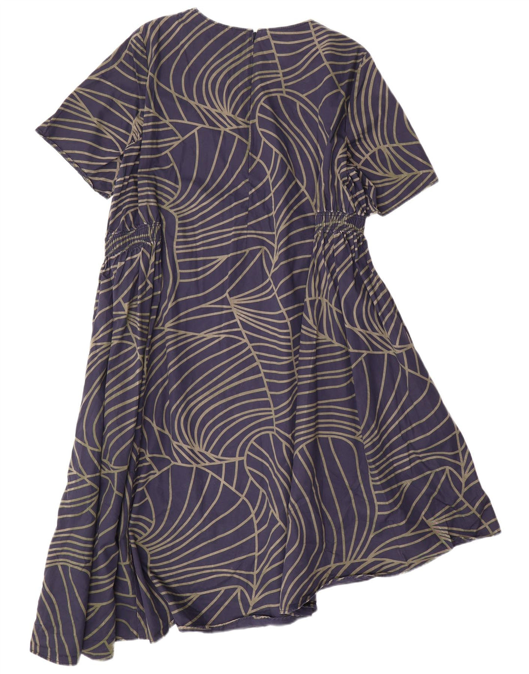 COS Vestido assimétrico feminino EU 42 grande algodão geométrico azul marinho