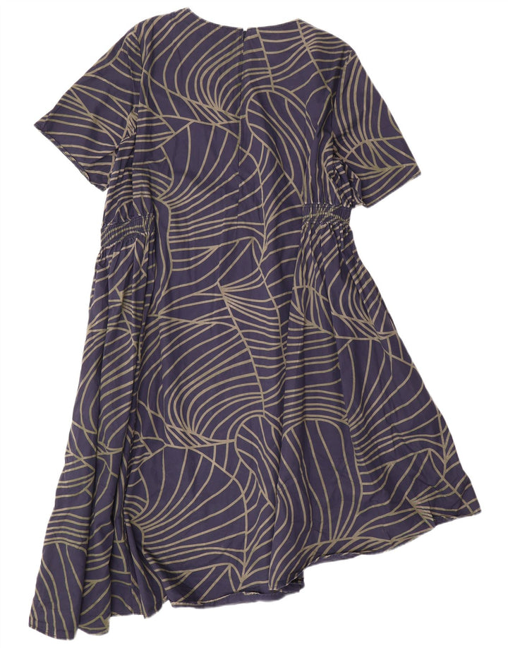 COS Vestido assimétrico feminino EU 42 grande algodão geométrico azul marinho