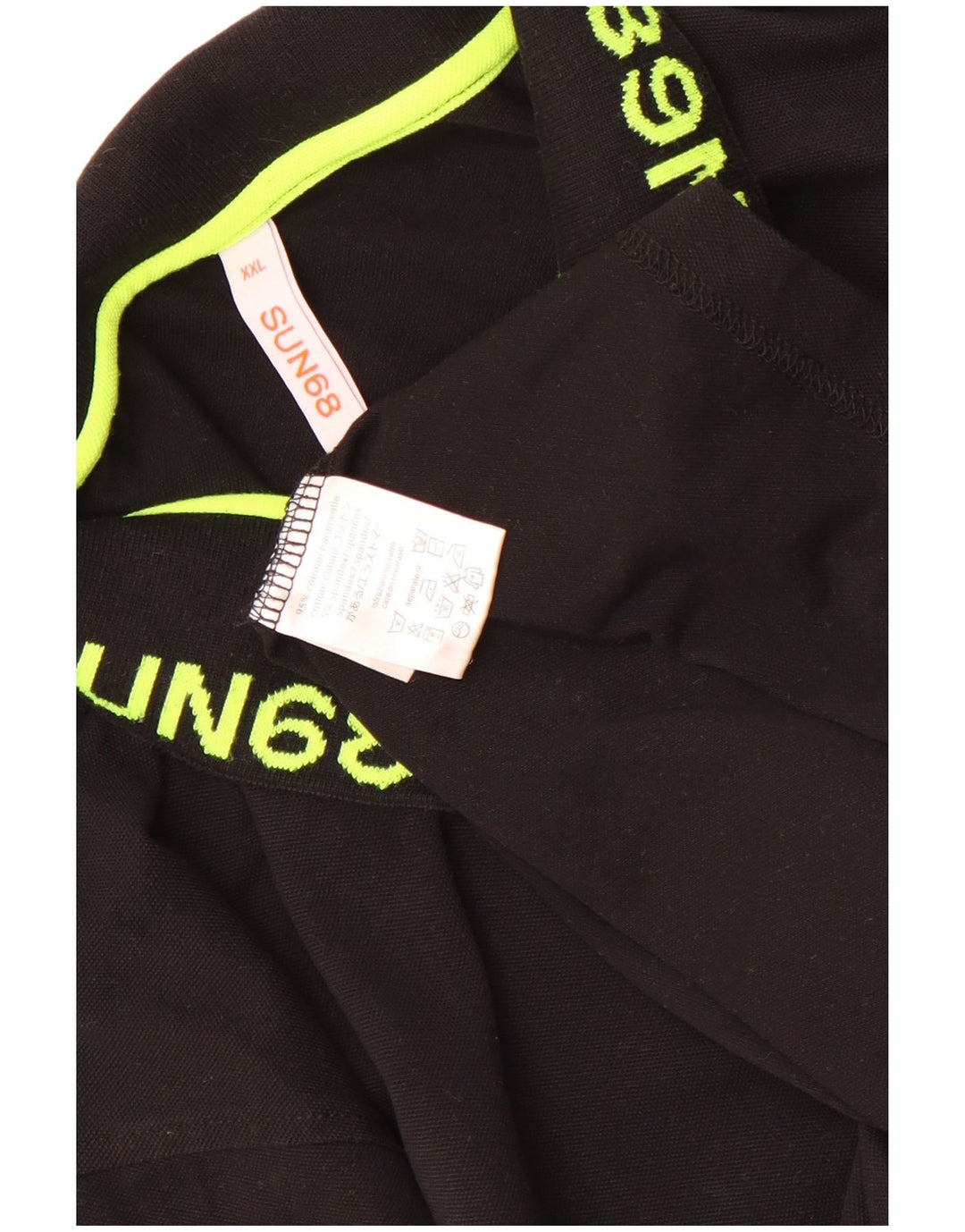 Camisa polo masculina Sun68 gráfica 2XL algodão preto