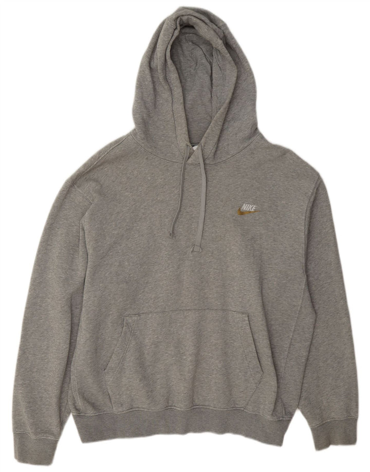 Nike Mens Hoodie Jumper Médio Algodão Cinza