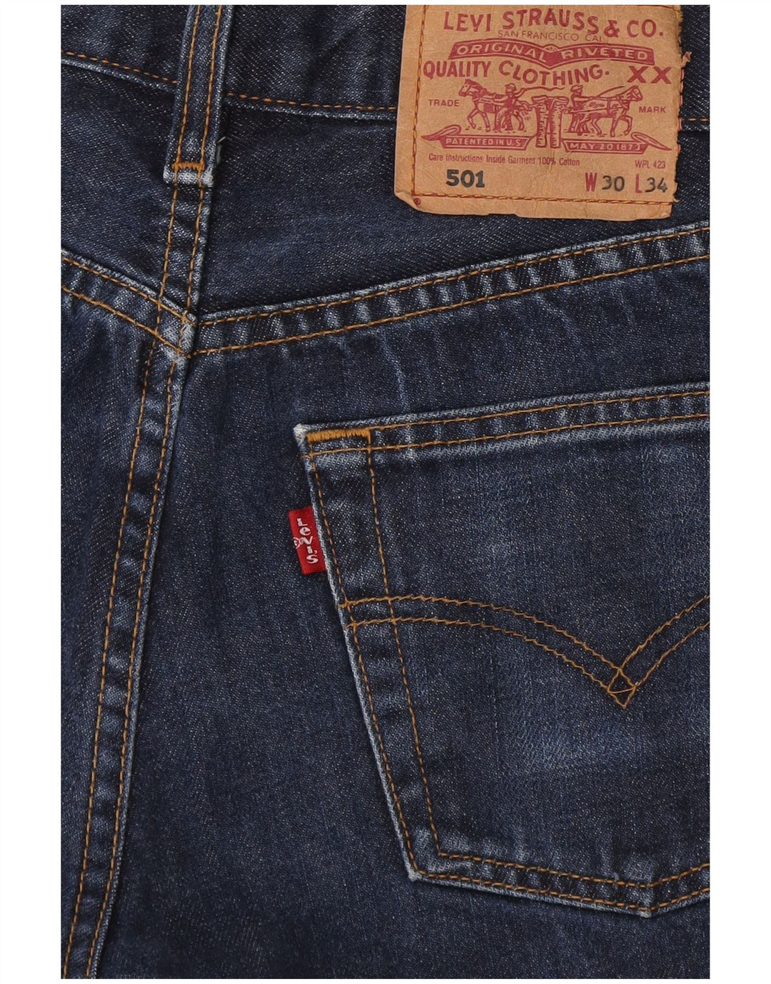 Calça jeans feminina Levi's 501 W30 azul médio