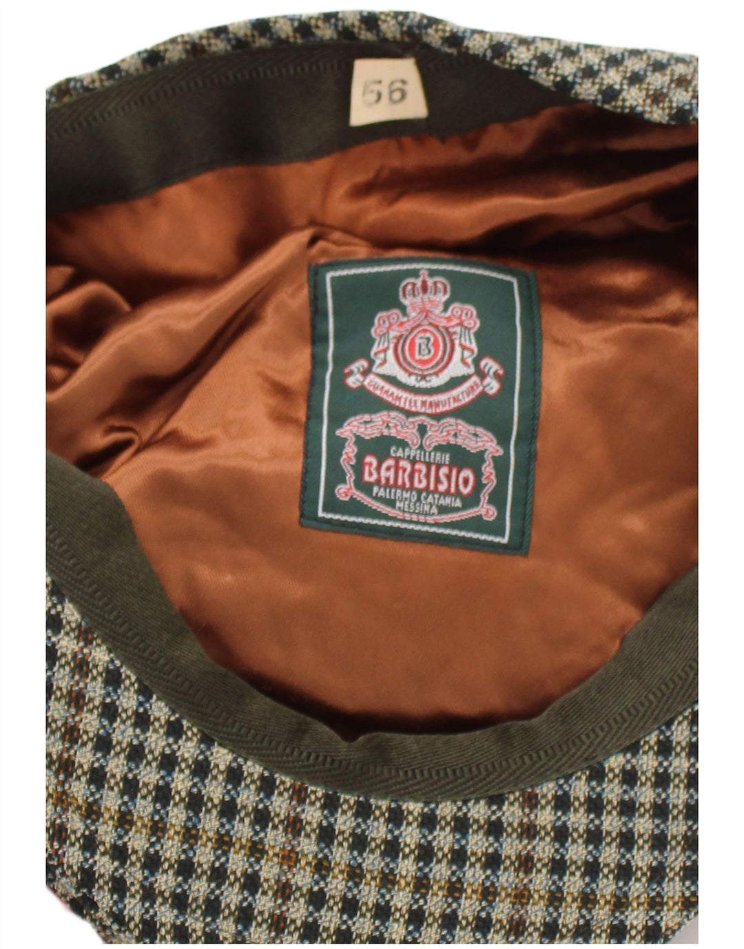 Barbisio Boné masculino liso médio marrom Houndstooth clássico