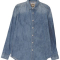 Camisa jeans masculina G-Star grande algodão azul