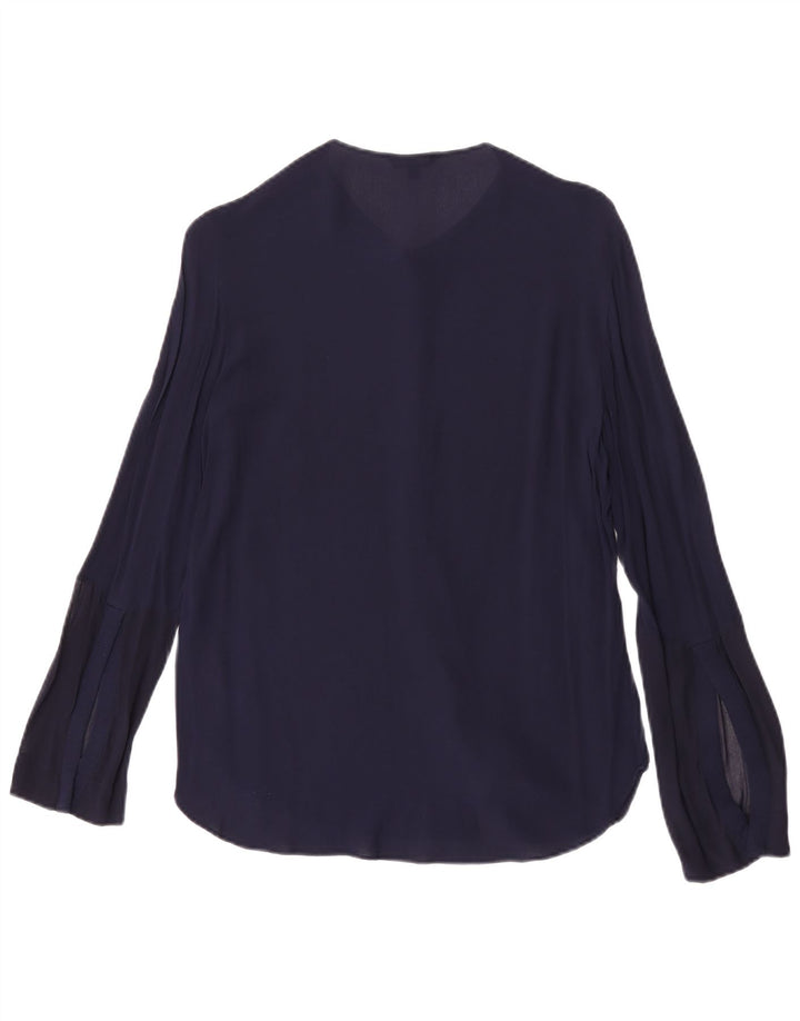 Blusa feminina Massimo Dutti EU 40 médio azul marinho viscose