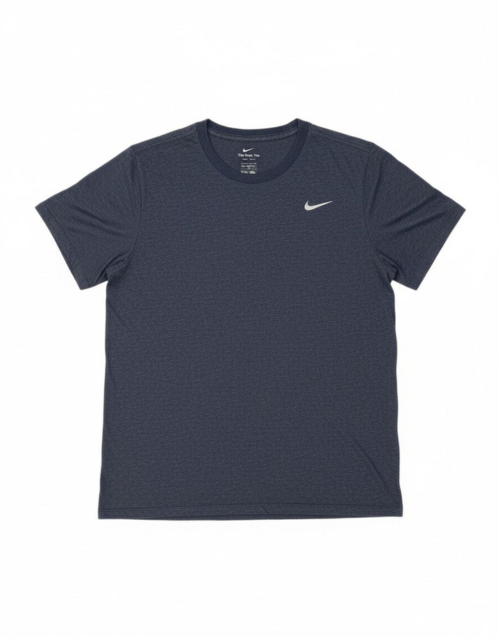 Camiseta masculina NIKE grande e alta XL azul marinho algodão