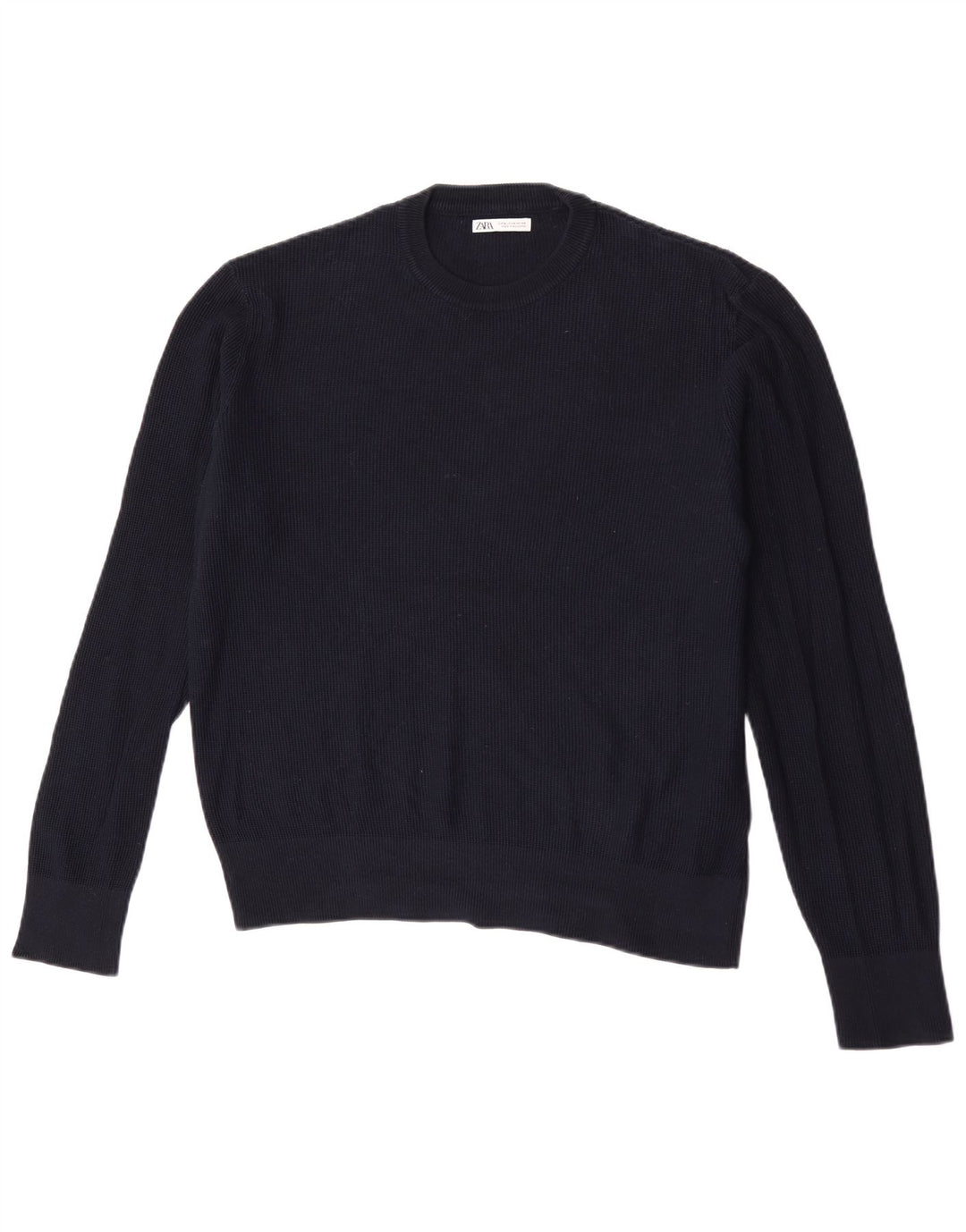 Zara Suéter masculino com gola redonda médio azul marinho