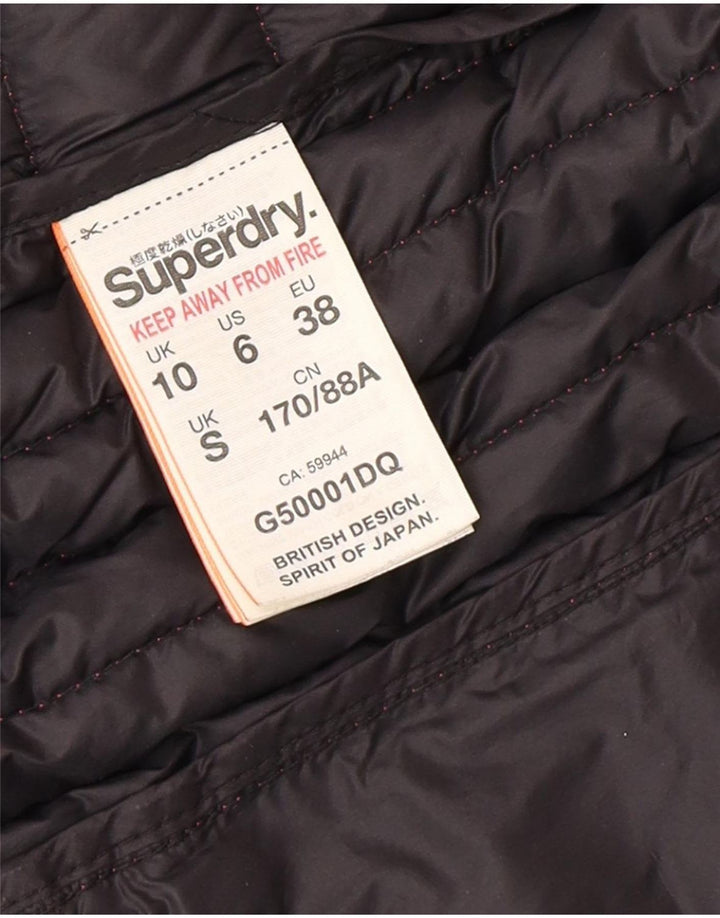 Jaqueta acolchoada com capuz feminina Superdry UK 10 nylon rosa pequeno