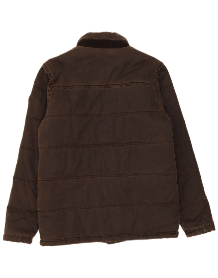 Jaqueta acolchoada masculina Weird Fish UK 38 poliéster marrom médio