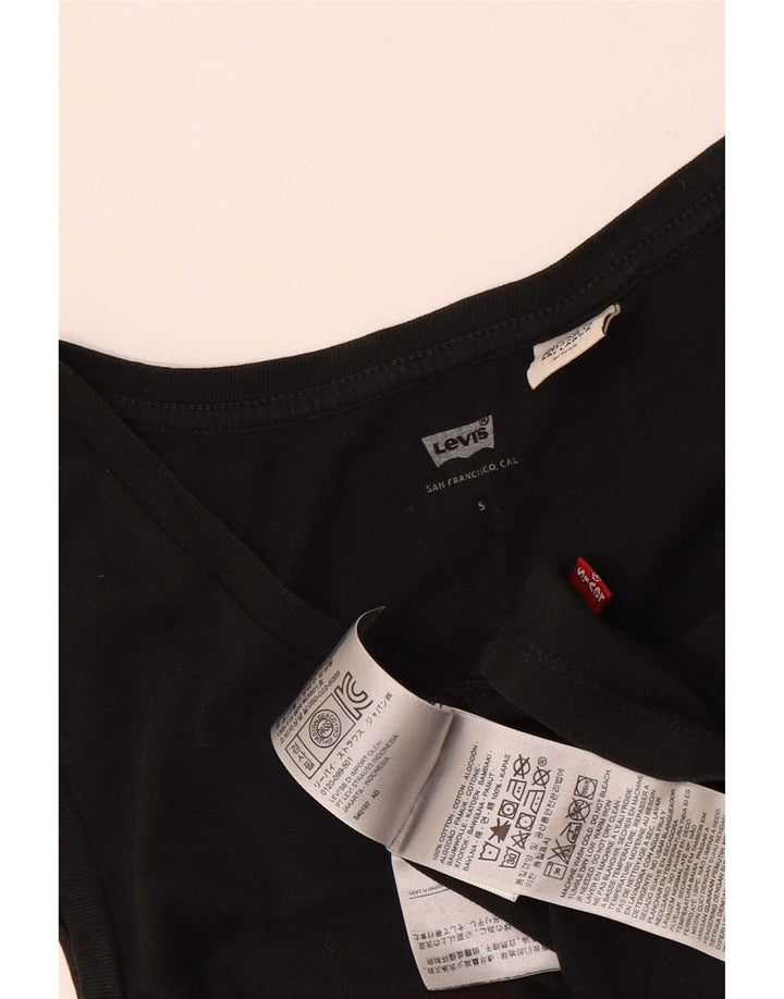 Levi's Womens Graphic Vest Top UK 10 Small Black Cotton