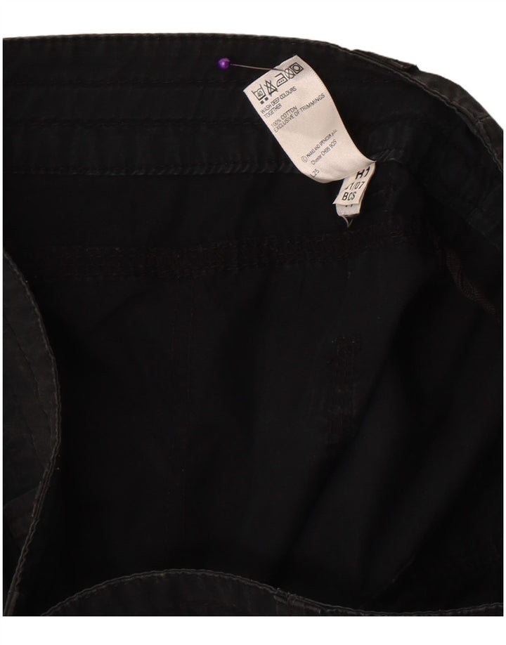 Shorts casuais femininos Marks & Spencer UK 12 médio W31 algodão preto